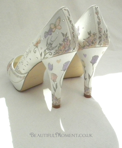 Vintage wedding hand painted shoes