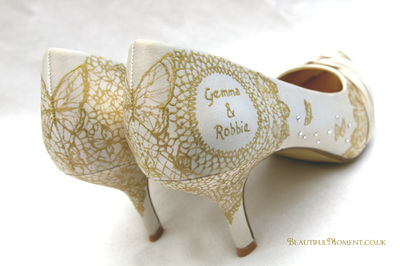 gold theme wedding shoes