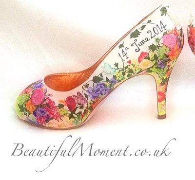 Floral high heel shoe