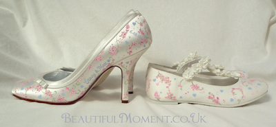 Hand painted floral Shoes mother and daughter