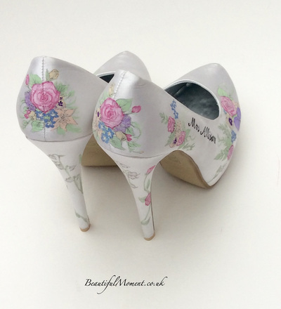 vintage flower wedding shoes