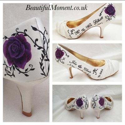 Purple rose gothic wedding shoes
