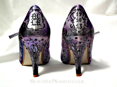 Gothic wedding Shoes hand-painted