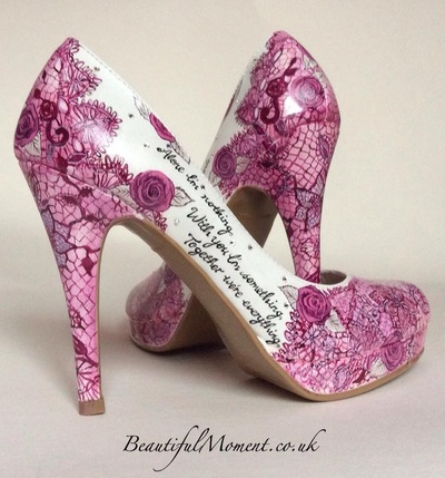 painted lace wedding shoes