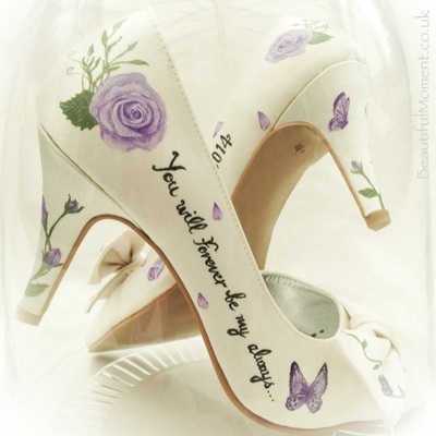 unique wedding shoes with roses