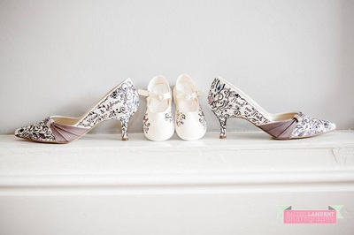 Mother and daughter matching wedding shoes