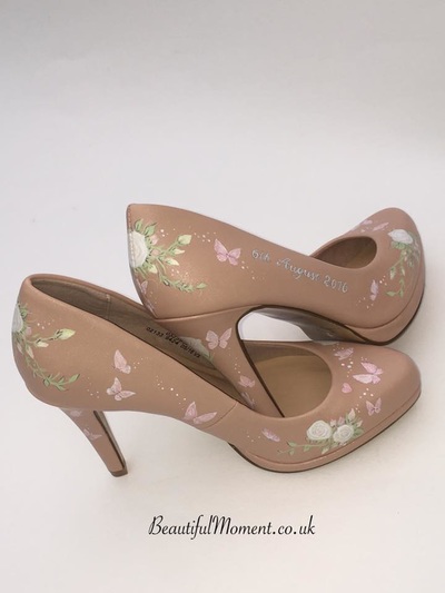 Taupe-Hand-painted-wedding-Shoes-with-pastel-flowers